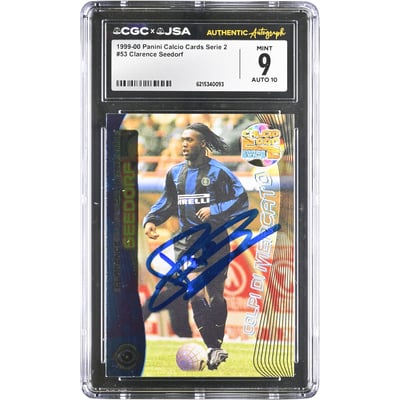 Clarence Seedorf Inter Milan Autographed 1999-00 Panini Calcio Cards Serie 2 #53 CGC Authenticated 9/10 Card