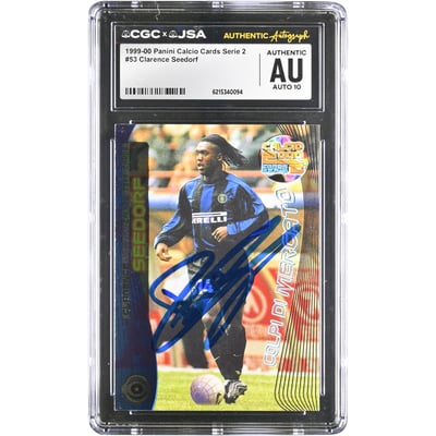 Clarence Seedorf Inter Milan Autographed 1999-00 Panini Calcio Cards Serie 2 #53 CGC Authenticated AUTO 10 Card