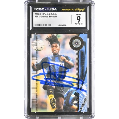 Clarence Seedorf Inter Milan Autographed 2000-01 Panini Calcio #58 CGC Authenticated 9/10 Card