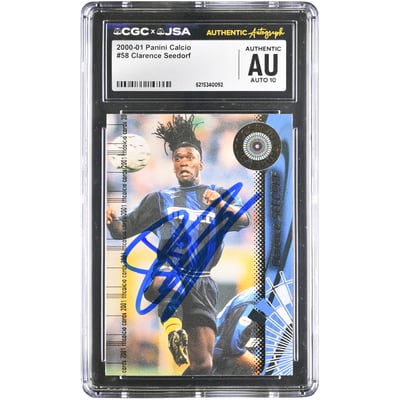 Clarence Seedorf Inter Milan Autographed 2000-01 Panini Calcio #58 CGC Authenticated AUTO 10 Card