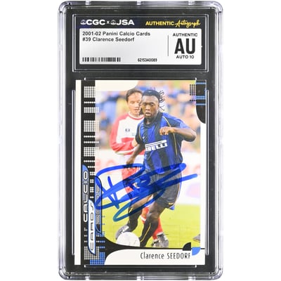 Clarence Seedorf Inter Milan Autographed 2001-02 Panini Calcio Cards #39 CGC Authenticated AUTO 10 Card