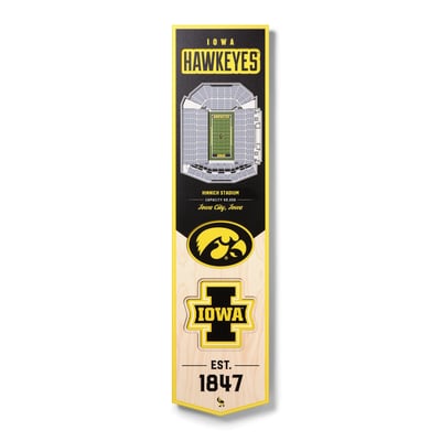 Iowa Hawkeyes Fanpoint 8'' x 32'' 3D StadiumView Banner