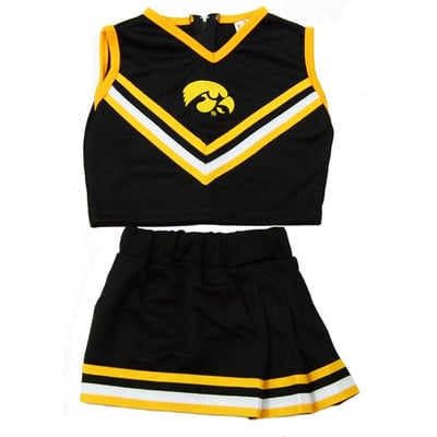  Iowa Hawkeyes Little King Girls Youth Two-Piece Cheer Set - Black