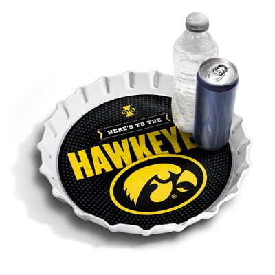 Iowa Hawkeyes IDNA 13" Bottle Cap Serving Tray