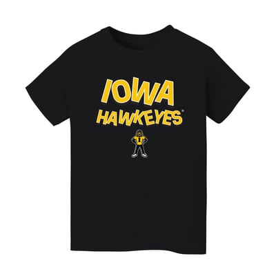 Iowa Hawkeyes Vive La Fete Infant Mascot & Name T-Shirt - Black