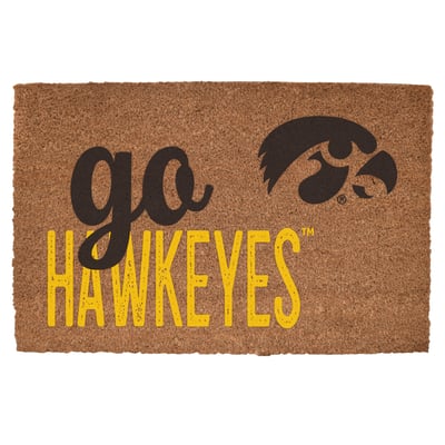 Iowa Hawkeyes 20" x 30" Go Team Coir Door Mat
