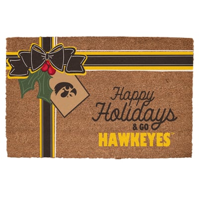 Iowa Hawkeyes 20" x 30" Holiday Gift Wrap Coir Door Mat
