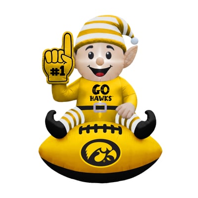 Iowa Hawkeyes 4' Elf on a Football Outdoor Yard Inflatable