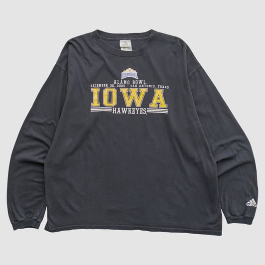 Iowa Hawkeyes Adidas 2006 Long Sleeve T-shirt - Black - XL by Fanatics Real Vintage