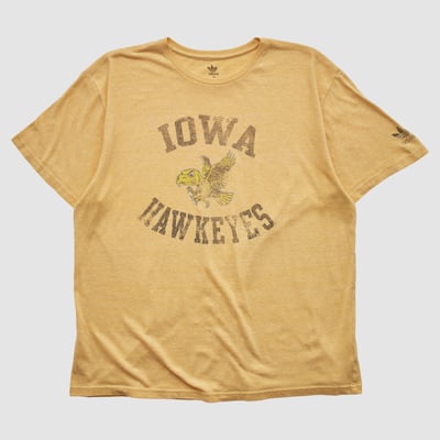 Iowa Hawkeyes Adidas 2010s T-shirt - Yellow - L by Fanatics Real Vintage