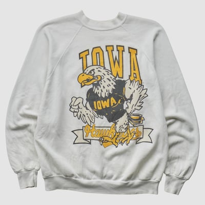 Iowa Hawkeyes Better Basics 90s Pullover Sweatshirt - White - XS by Fanatics Real Vintage