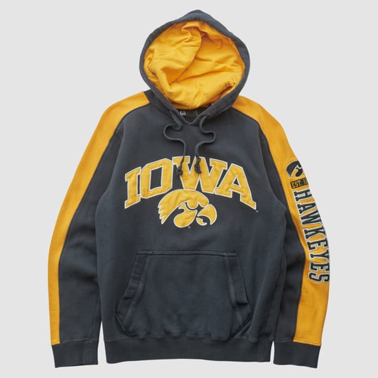 Iowa Hawkeyes Gear For Sports 2010s Hooded Pullover Sweatshirt - Black - XS by Fanatics Real Vintage