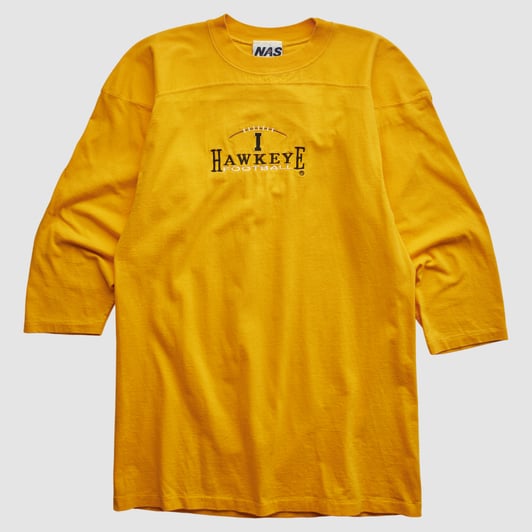 Iowa Hawkeyes National Athletic Sportswear 90s Long Sleeve T-shirt - Yellow - L by Fanatics Real Vintage