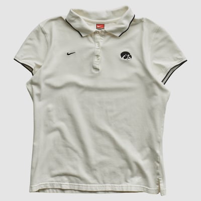 Iowa Hawkeyes Nike 2000s Polo - White - XS by Fanatics Real Vintage