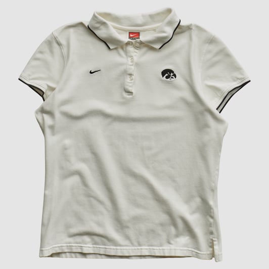 Iowa Hawkeyes Nike 2000s Polo - White - XS by Fanatics Real Vintage