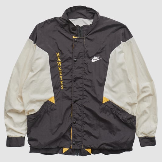 Iowa Hawkeyes Nike 90s Full Snap Jacket - Black - XL by Fanatics Real Vintage