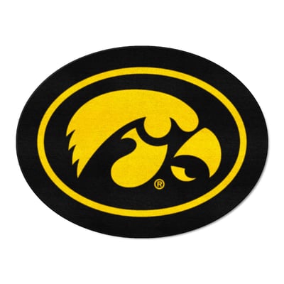 Iowa Hawkeyes Logo Brands Mascot Mat