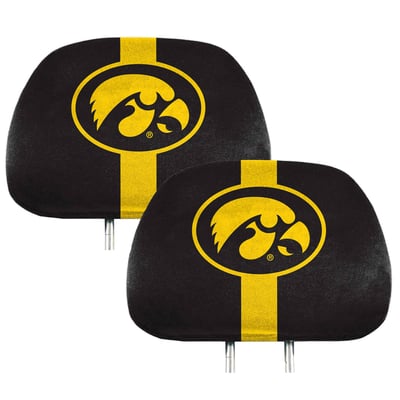 Iowa Hawkeyes Logo Brands Printed Two-Pack Headrest Covers