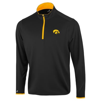  Iowa Hawkeyes Antigua Brink Color Pop Quarter-Zip Pullover - Black