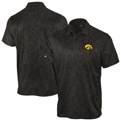 Iowa Hawkeyes Antigua Lush Polo - Black