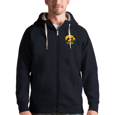 Iowa Hawkeyes Antigua Victory Full-Zip Hoodie - Charcoal