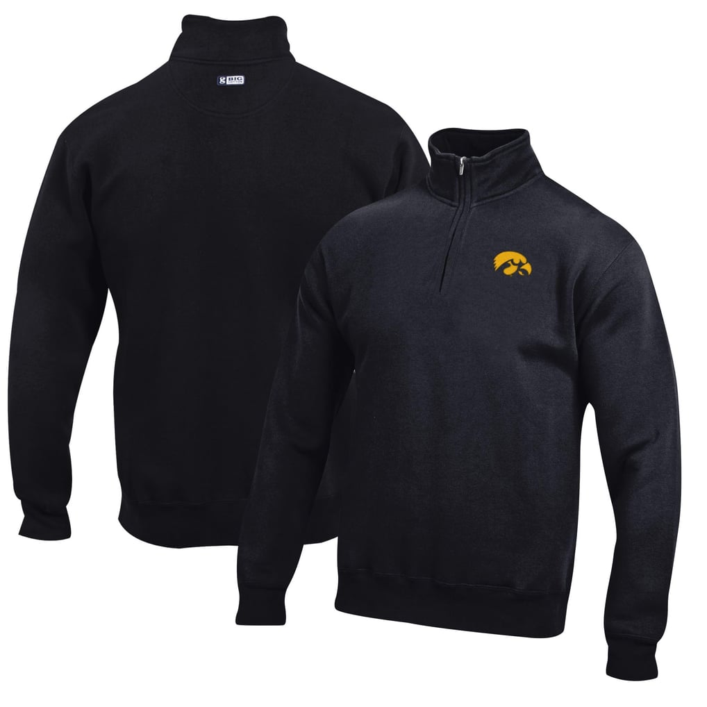 Iowa Hawkeyes Big Cotton Quarter-Zip Pullover Sweatshirt - Black