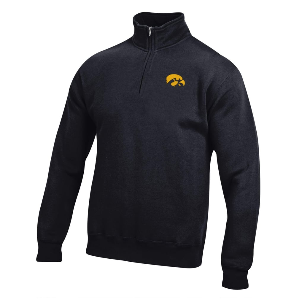 Iowa Hawkeyes Big Cotton Quarter-Zip Pullover Sweatshirt - Black