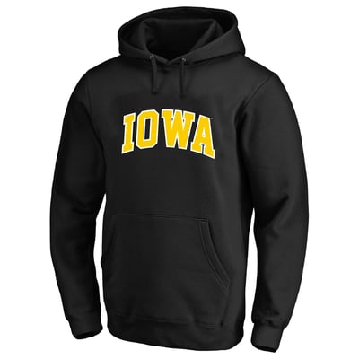  Iowa Hawkeyes Champion Arch Over Tackle Twill Big & Tall Hoodie - Black