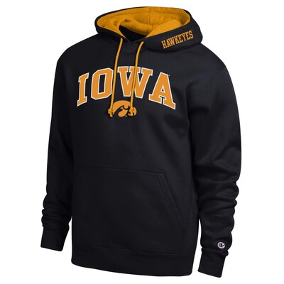  Iowa Hawkeyes Champion Arch Tackle Twill Hoodie - Black