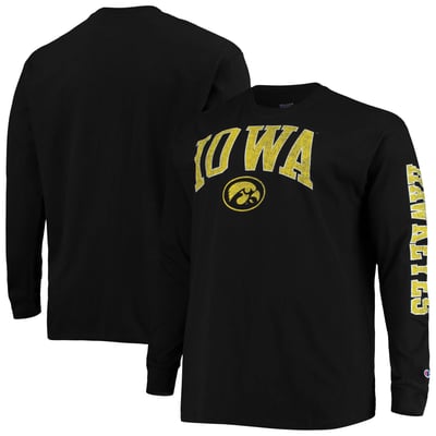 Iowa Hawkeyes Champion Big & Tall Arch Over Logo Long Sleeve T-Shirt - Black
