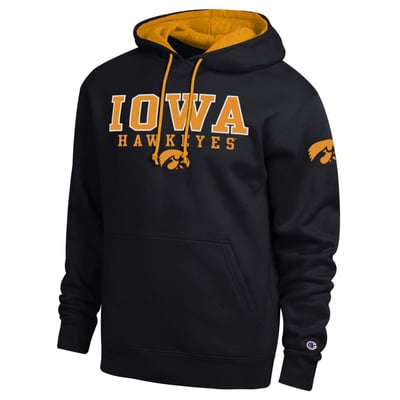  Iowa Hawkeyes Champion Contrast Hoodie - Black