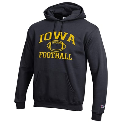 Iowa Hawkeyes Champion Football Icon Hoodie - Black