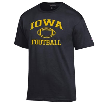 Iowa Hawkeyes Champion Football Icon T-Shirt - Black
