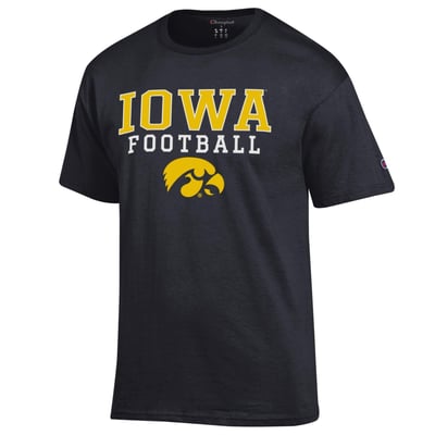 Iowa Hawkeyes Champion Football Stack T-Shirt - Black