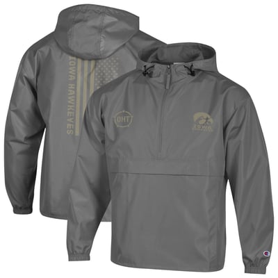  Iowa Hawkeyes Champion OHT Flag Packable Jacket - Graphite