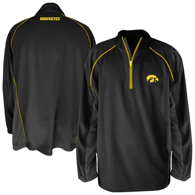 Iowa Hawkeyes Fanatics Big & Tall Quarter-Zip Raglan Jacket - Black
