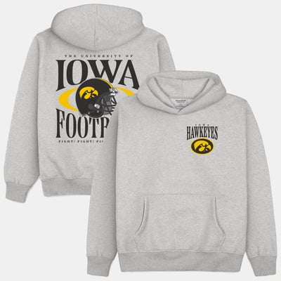 Iowa Hawkeyes Homefield Football Heavyweight Hoodie - Gray