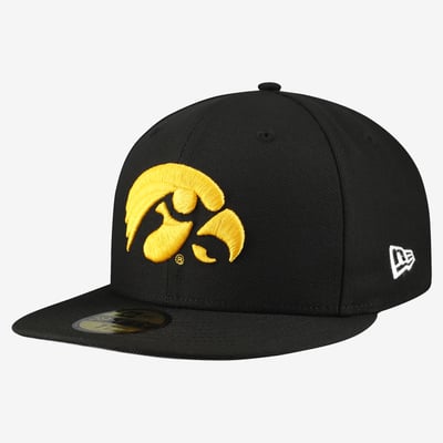 Iowa Hawkeyes New Era Core 59FIFTY Fitted Hat - Black