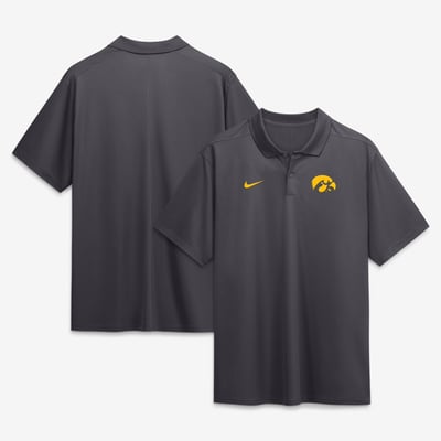  Iowa Hawkeyes Nike Color Pop Victory Dri-FIT Polo - Anthracite