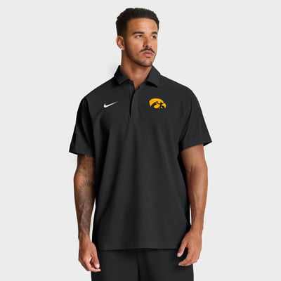 Iowa Hawkeyes Nike Coaches Sideline Dri-FIT Polo - Black