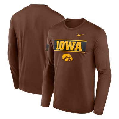 Iowa Hawkeyes Nike 2026 Military Appreciation Dri-FIT Long Sleeve T-Shirt - Brown