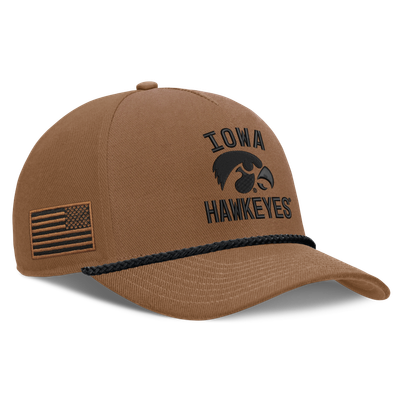 Iowa Hawkeyes Nike 2026 Military Appreciation Rope Rise Adjustable Hat - Brown