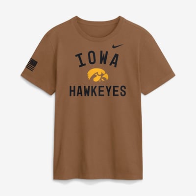 Iowa Hawkeyes Nike 2026 Military Appreciation Sideline Dri-FIT T-Shirt - Brown