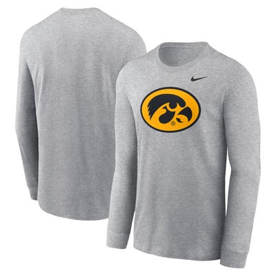 Iowa Hawkeyes Nike Alternate Logo Long Sleeve T-Shirt - Heather Gray