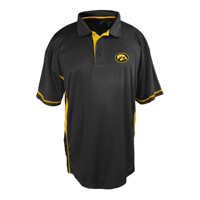 Iowa Hawkeyes Profile Big & Tall Color Block Panel Polo Men's - Black