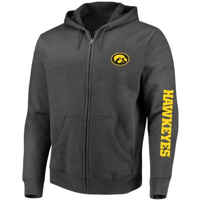 Iowa Hawkeyes Profile Big & Tall Full-Zip Hoodie - Heather Charcoal