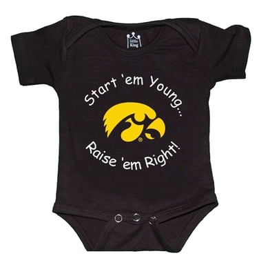 Iowa Hawkeyes Little King Newborn & Infant Start 'Em Young Bodysuit - Black
