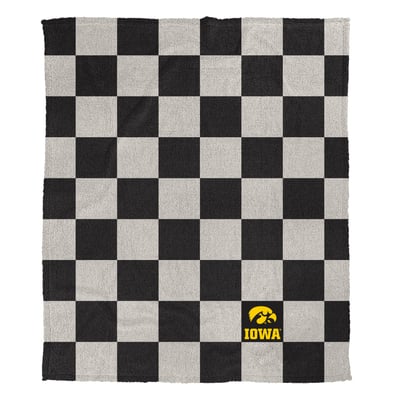 Iowa Hawkeyes Pegasus Checkered Logo Patch 50" x 60" Cozy Knit Blanket