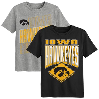 Iowa Hawkeyes Outerstuff Preschool Trench Kings 2-Pack T-Shirt Set - Black/Gray