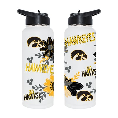 Iowa Hawkeyes The Memory Company 34oz. Flowers Stainless Steel Quencher Bottle